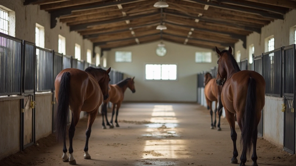 حظيرة حديثة بمعدات تدريب احترافية تعكس بيئة التدريب الاحترافي